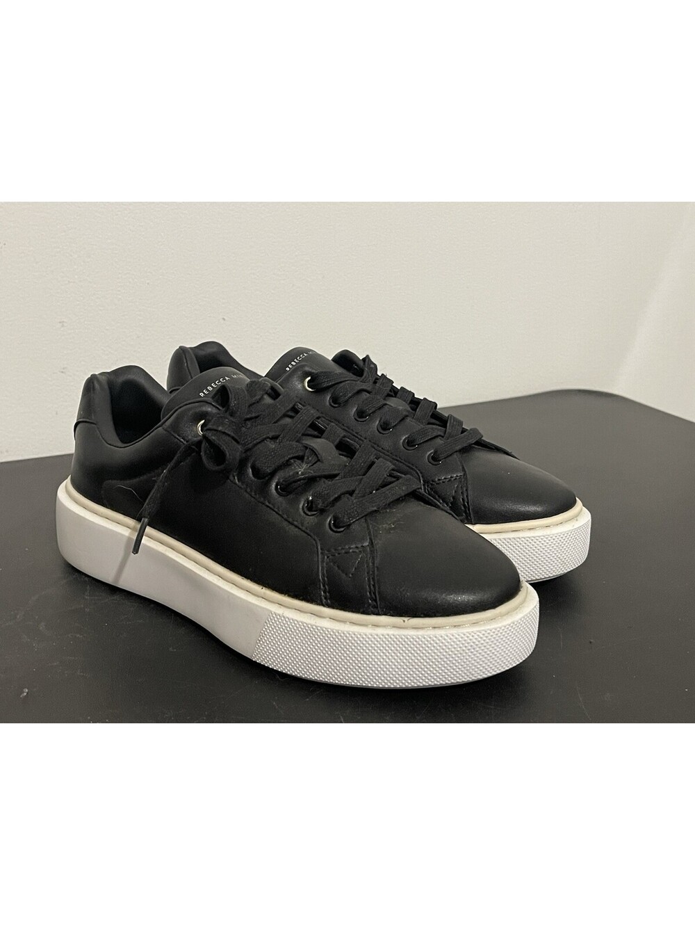 Women’s Rebecca Minkoff Leather Platform Sneakers Black Size 7